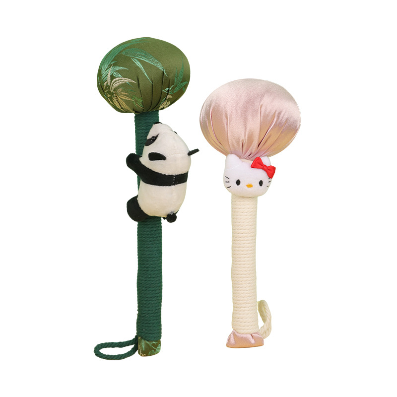 5ZW Satin Cartoon Mugwort Hammer Cute Cartoon Cat Mugwort Hammer Handheld Moxibustion Hammer Neck Shoulder Waist Leg Massage Hammer