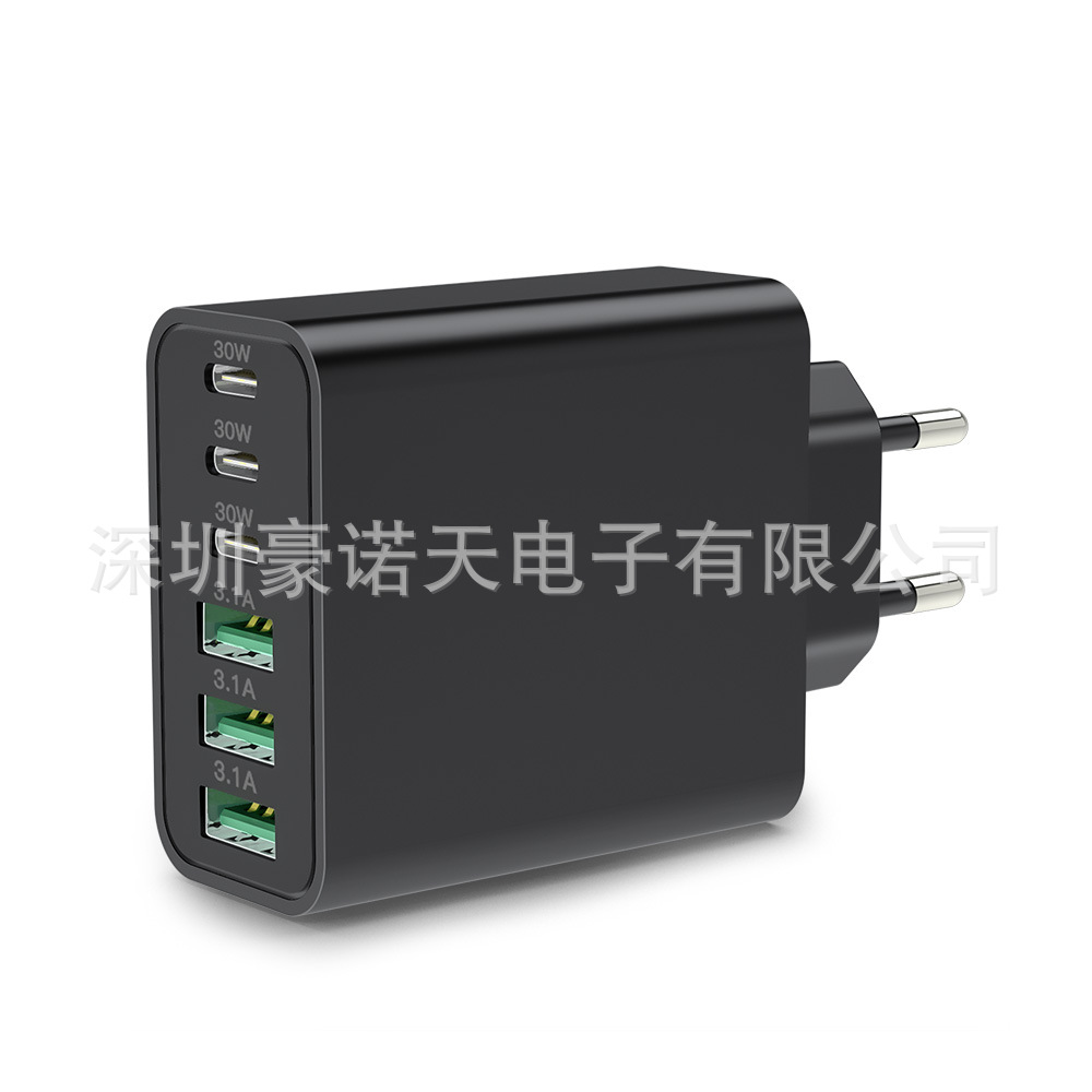 65W Charger Fast Charging PD Fast Charging 6-Port Charger Head Multi-Port Fast Charging 3C3A for Tablets
