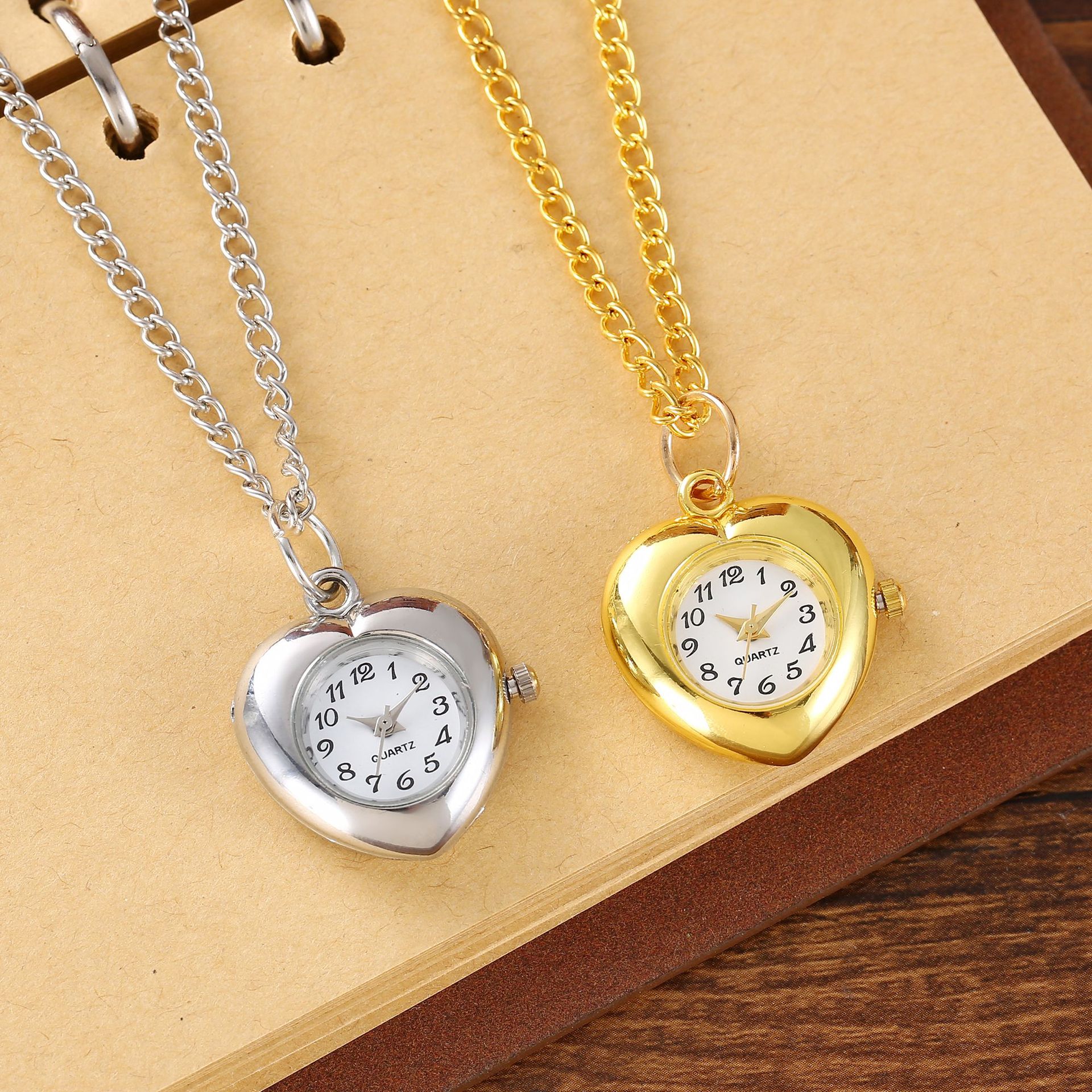 Accessory-feel love heart clock pendant necklace chain style women's necklace hanging watch student watch