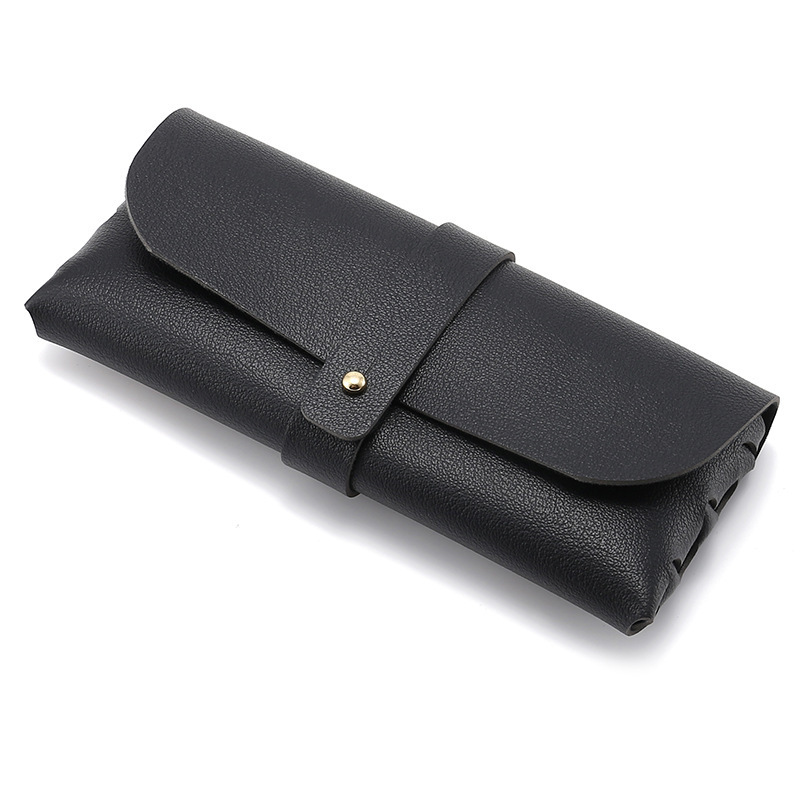 New single stud sunglasses case, PU leather case soft bag sunglasses case, black portable glasses case