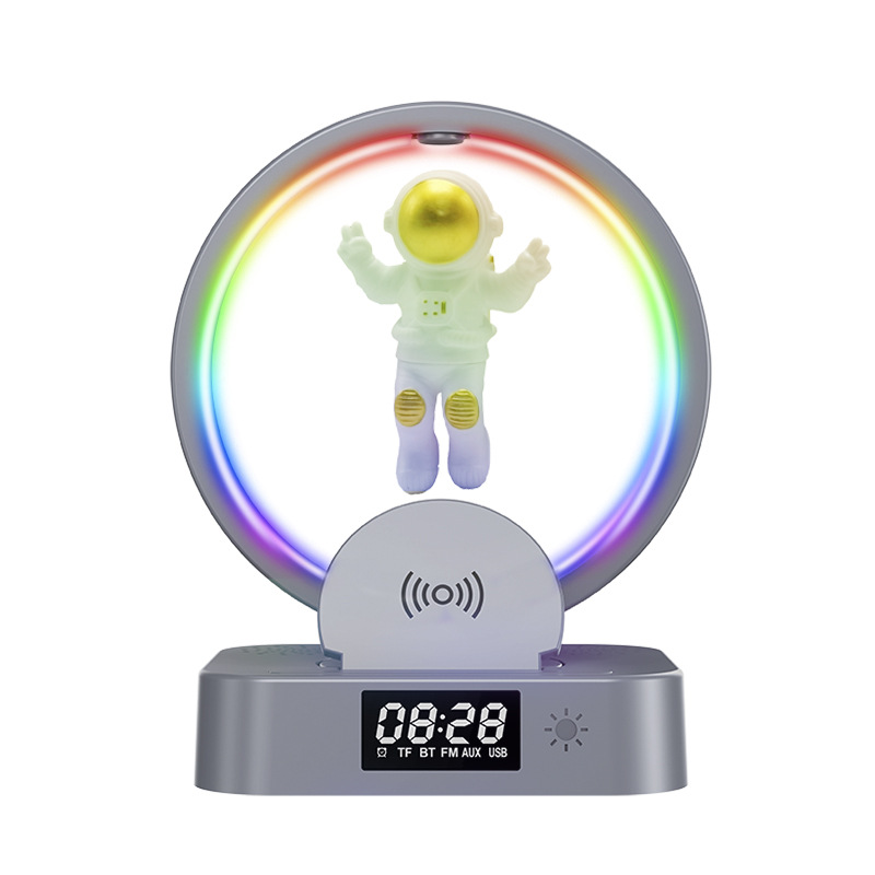 Magnetic levitation astronaut Bluetooth speaker clock spaceman audio RGB computer subwoofer birthday gift - gift box