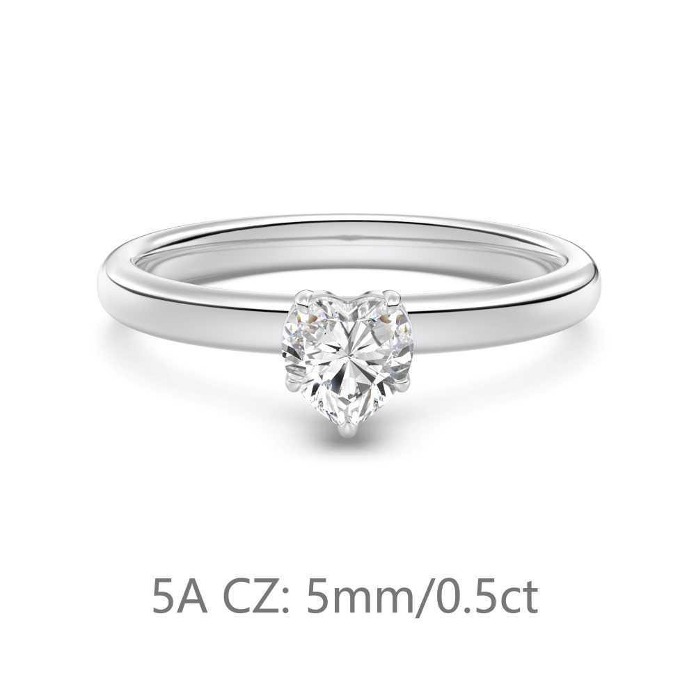 S925 sterling silver ring for women, love main stone carat wedding ring women's hand accessories