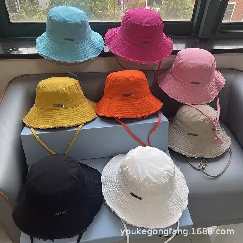 Hat HyunA Fisherman Hat Women Spring Summer Washed Wide Brim Vacation Frayed Denim Sun Protection Hat Outdoor Climbing