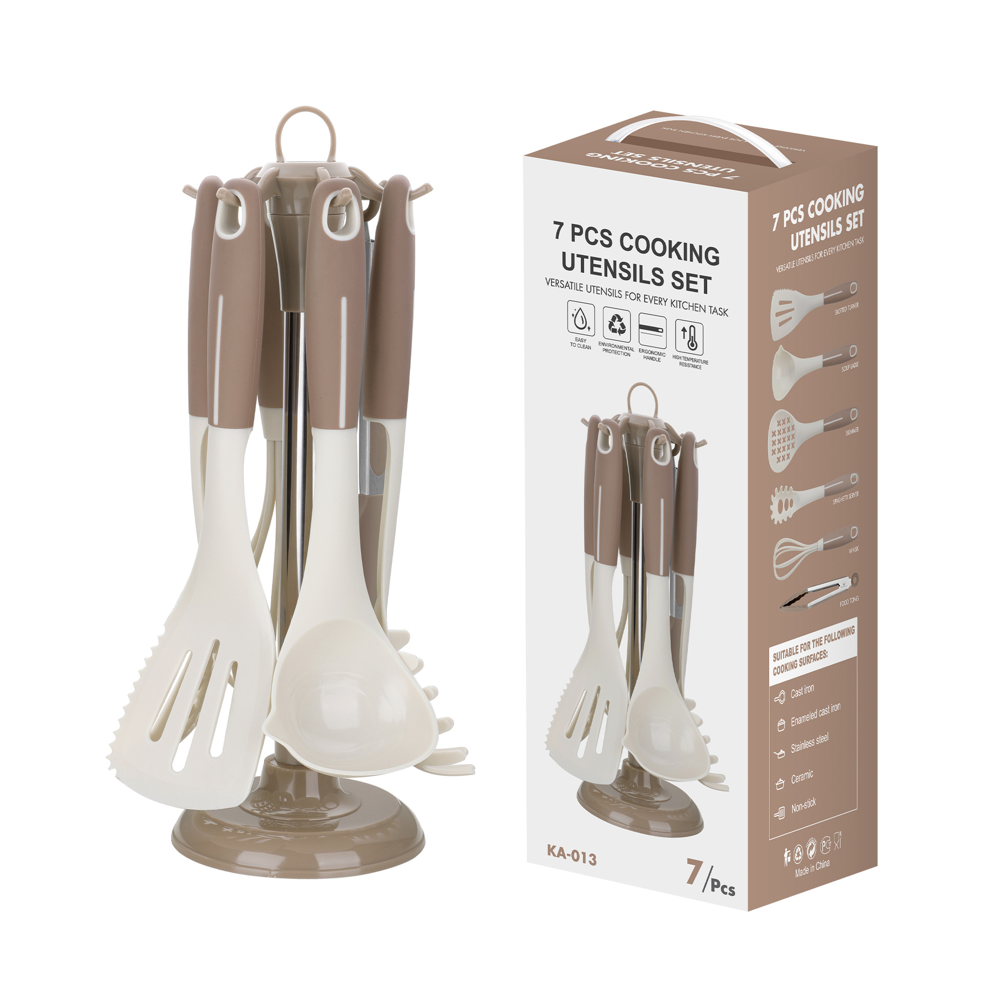 Kitchen Utensil Set Silicone Nylon Spatula Pot Spatula Non-Stick Pan High Temperature Household Cooking Spoon Soup Spoon Strainer Food Grade