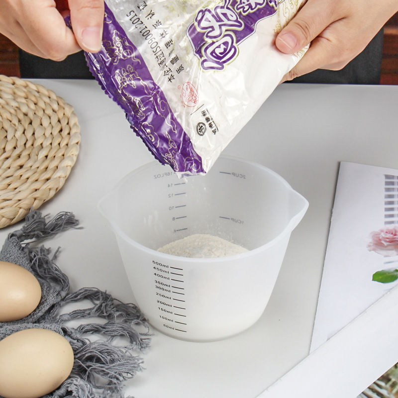 High temperature resistant silicone measuring cup 125ml 250ml liquid measuring cup set graduated measuring cup kitchen baking tool
