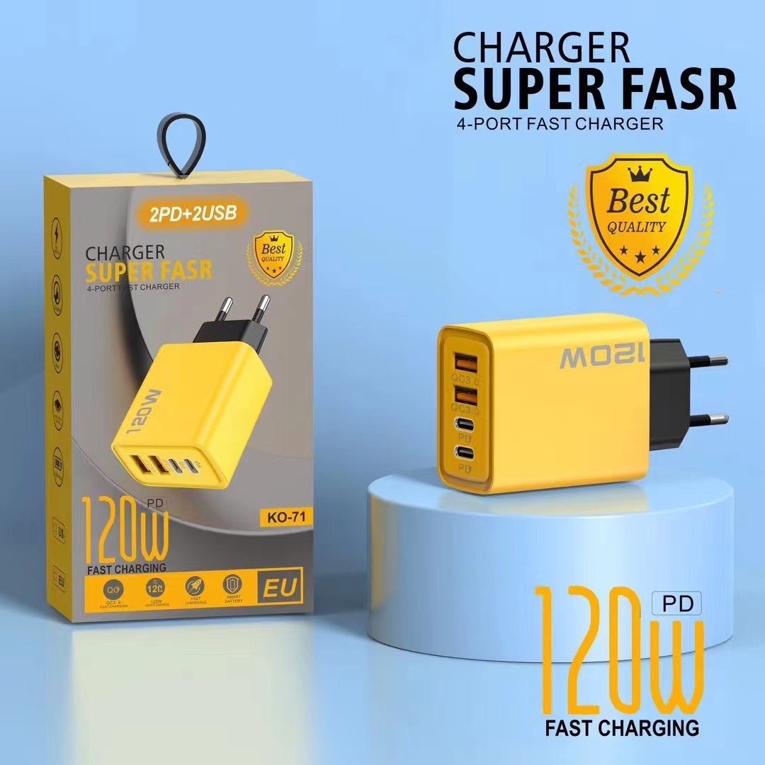 20W Dual PD+Dual USB Charger for Apple 15 Huawei Phone Dual Type-C Smart Fast Charging Head