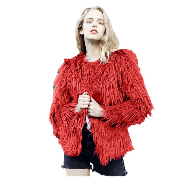 Plus size faux fur coat jacket faux fur Haining faux fur style