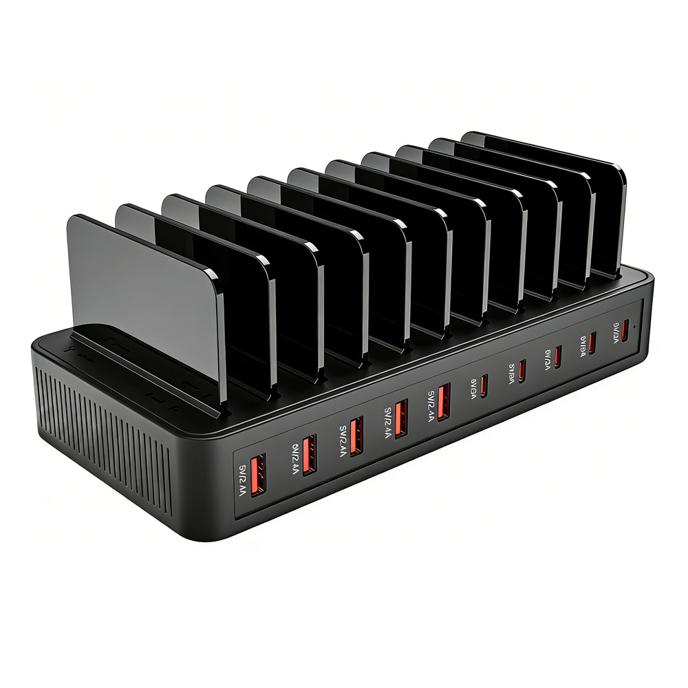 Multi-Port Charger 10-Port USB Plug Multi-Hole Socket Mobile Phone Fast Charge Integrated Stand Desktop Charging Station