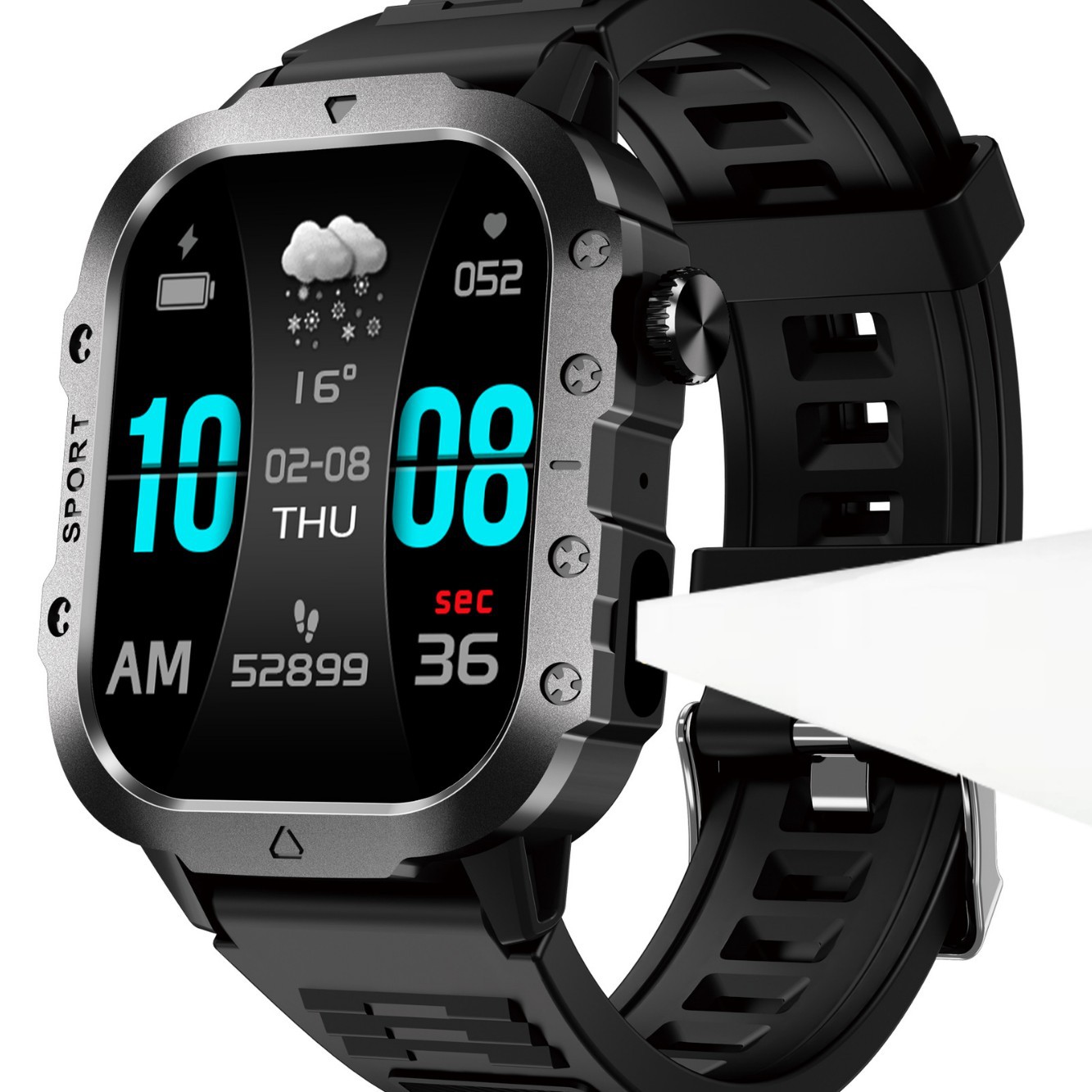 H12 Smart Watch Bluetooth Call Information Reminder Outdoor Sports Flashlight Smart Watch H12