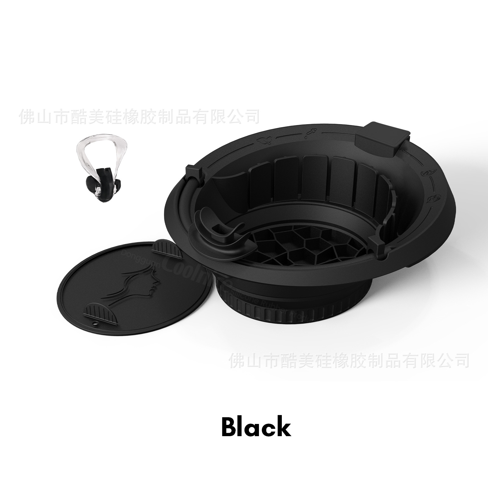 New breathable ice compress face basin with ice grid filter chamber ice therapy care ice bath beauty silicone foldable face basin