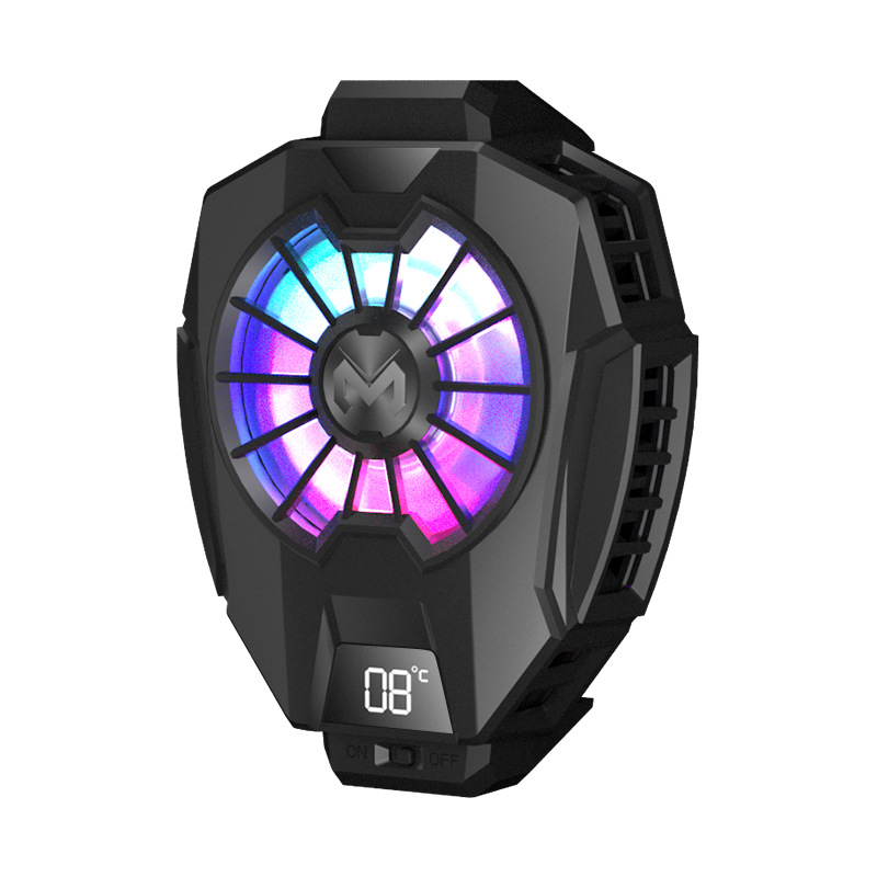 MEMO New DL05 Digital Display RGB Phone Cooler Cool Colorful Lights Two-way Stretch Clip Freezing Back Clip Cooler