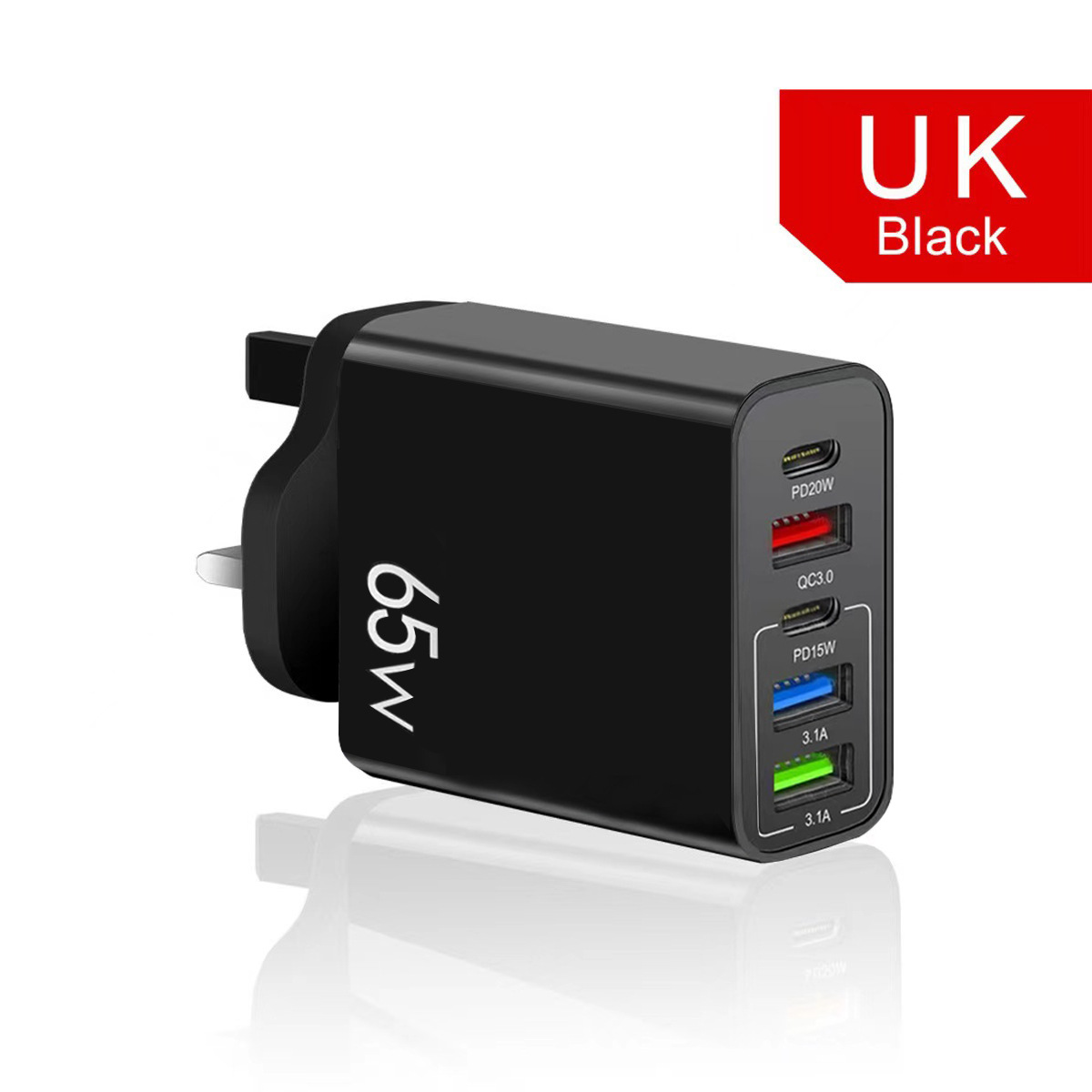 3.1A Rated 65W Fast Charging Phone Charger Type-C PD+3USB Multi-Port Travel Charger Charging Head