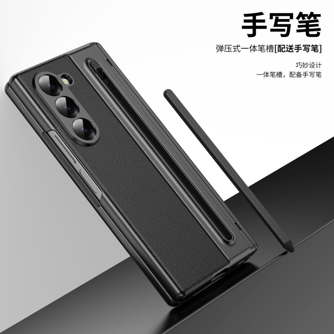 For Samsung Z Fold8 Ultra Phone Case Spring Pen Slot With Stylus Case Film Electroplated Leather Protection