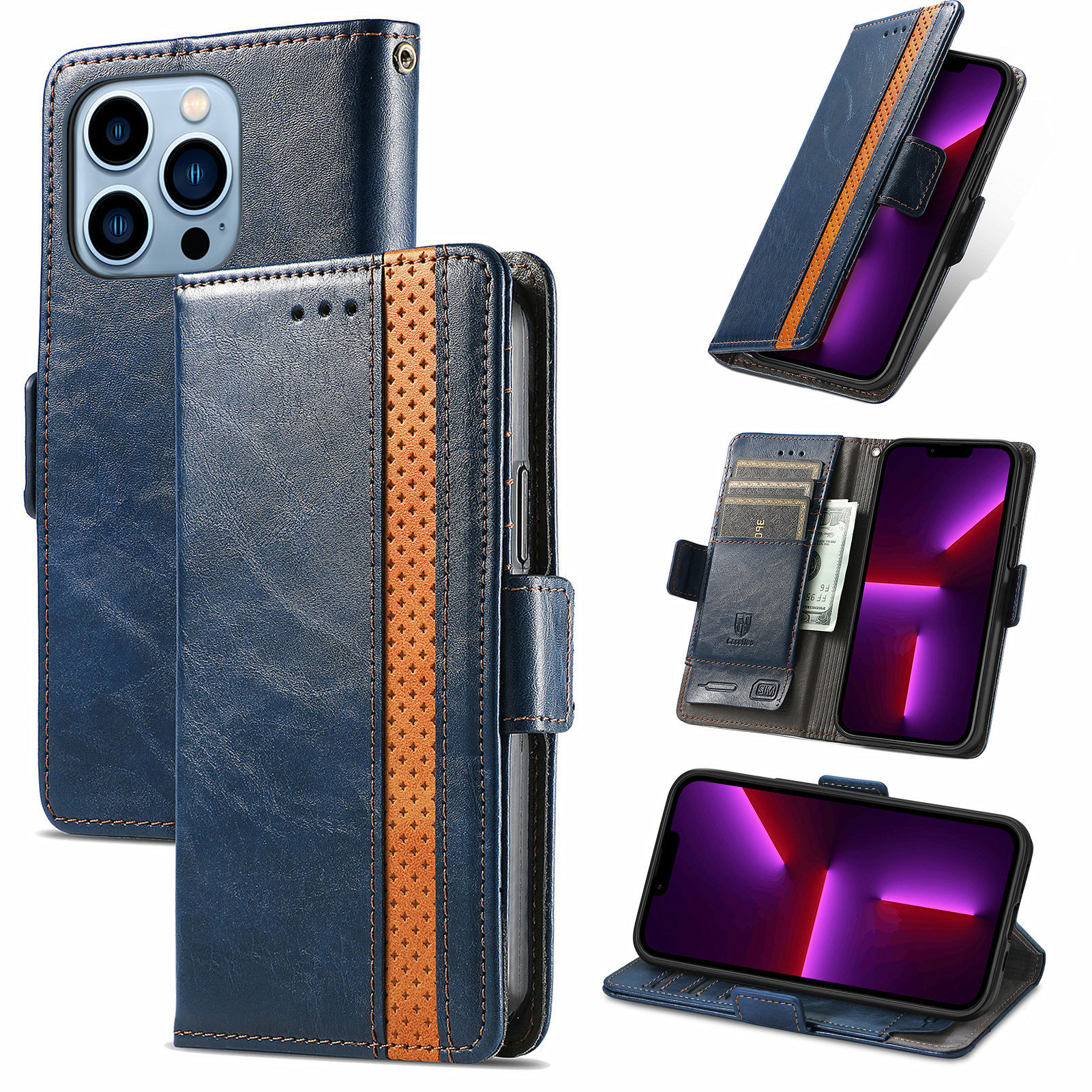 For Apple 18 phone leather case RFID anti-skimming magnetic flip case Samsung S26Ultra phone case