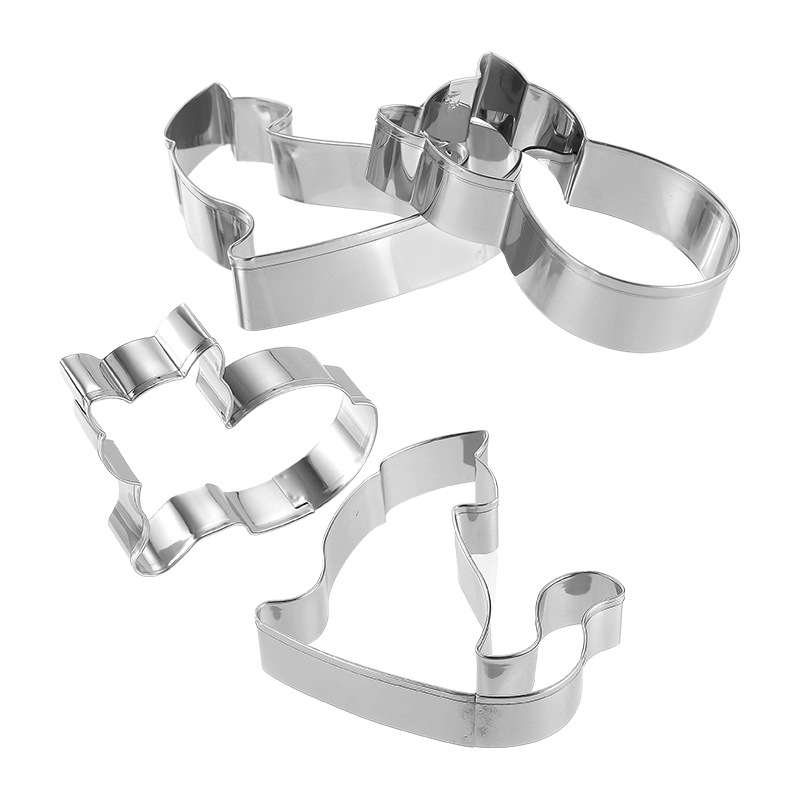 Stainless steel cookie cutter set of 9, cartoon cat cookie cutter, baking tool, fruit cutter