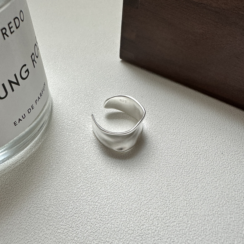 S925 sterling silver niche matte Matsunae Kei ring outfit ring