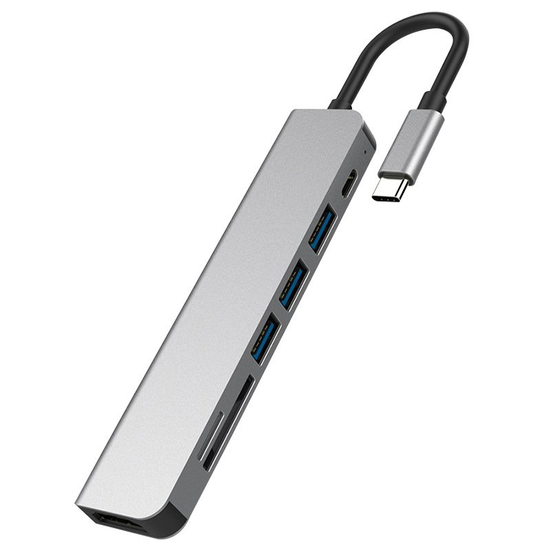 7-in-1 Docking Station Type-C Converter for Macbook Huawei Notebook Expansion