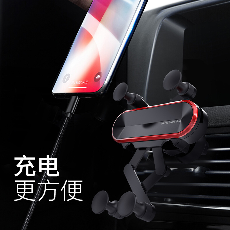 Car Phone Holder Car Air Vent Navigation Holder Universal Gravity Cartoon Telescopic Mini Phone Holder