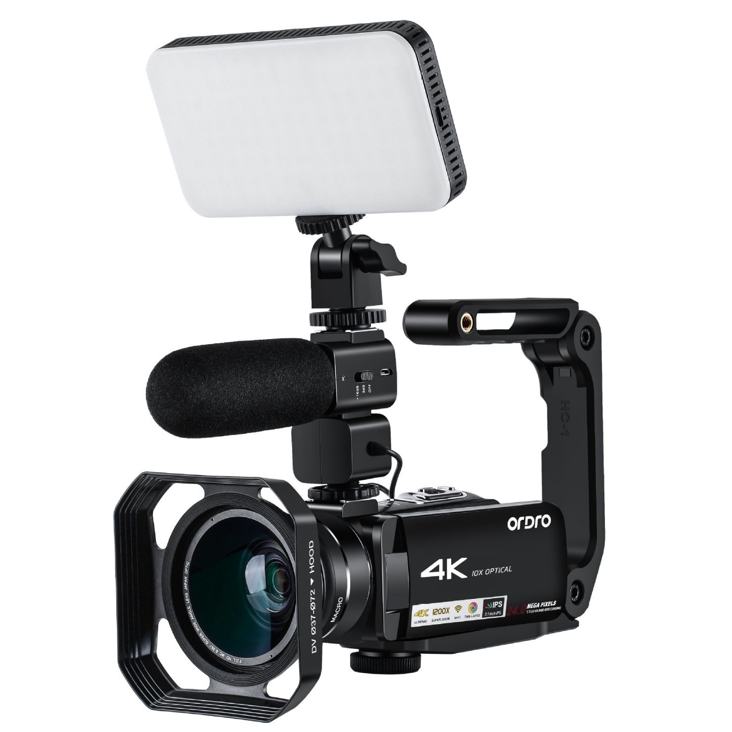 Ordro AC7 HD 4K Digital DV Conference VLOG Photo Video 10x Optical Zoom 1200x Digital Zoom