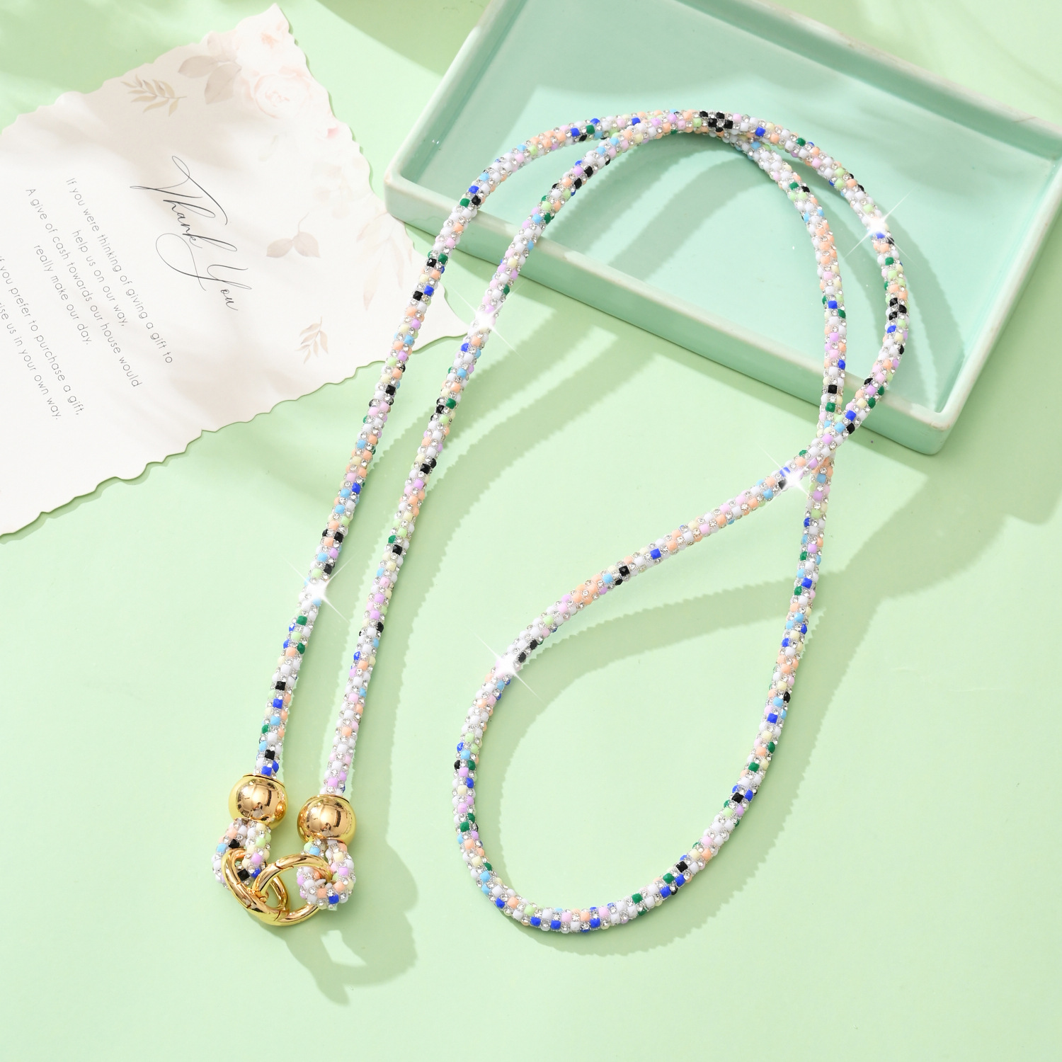 Luxury rhinestone phone lanyard long crossbody phone chain can shoulder back pendant bag decoration strap phone rope