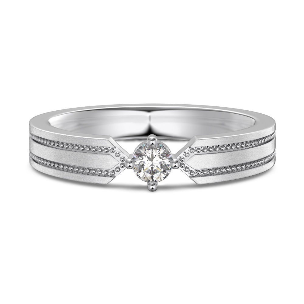 Small S925 sterling silver ring for women, simple row drill irregular closed ring
