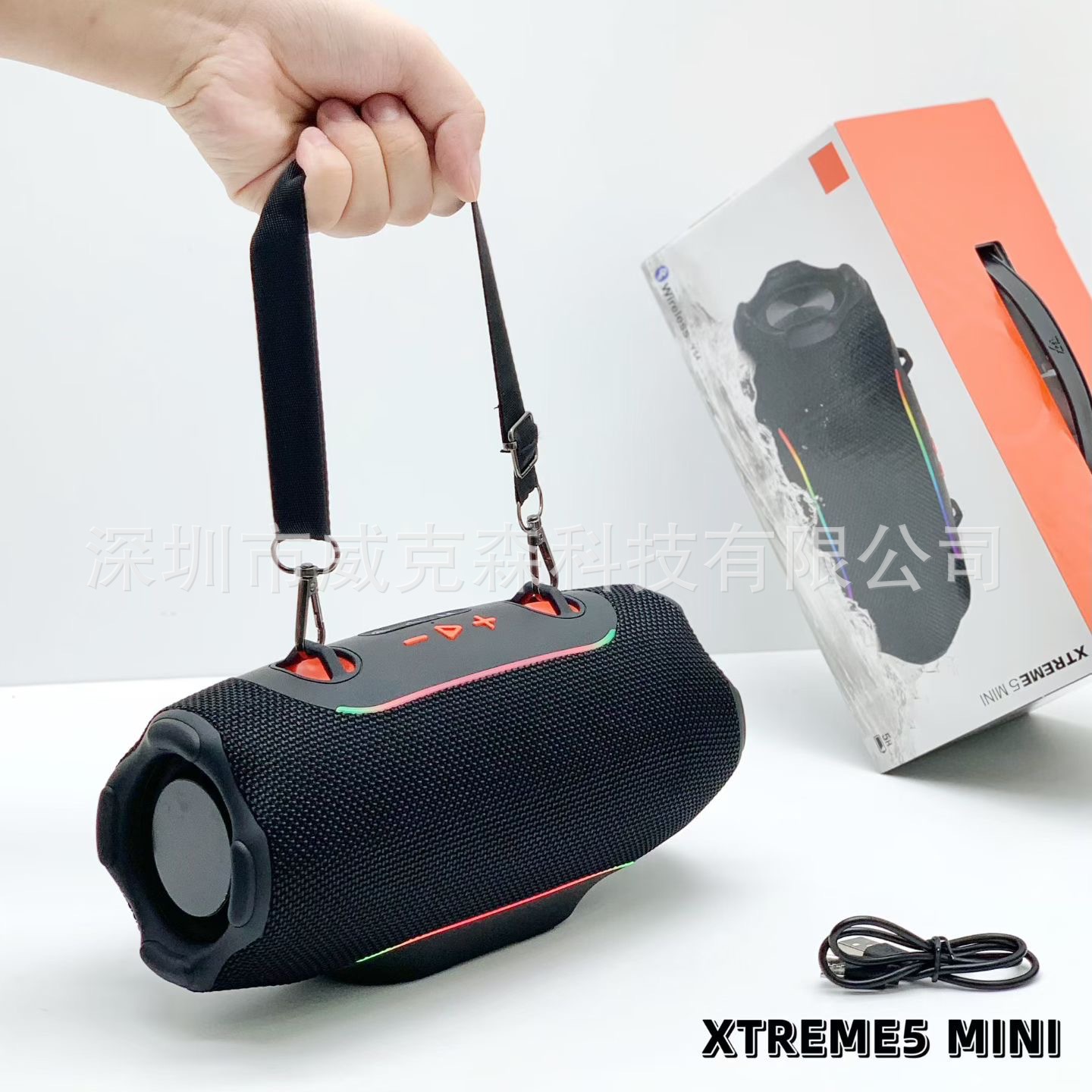 New 5th Generation Mini XTREME5 LED Bluetooth Speaker with Light, Portable Outdoor Subwoofer