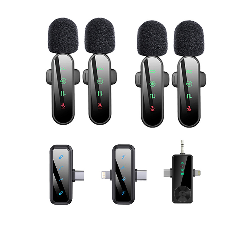 Wireless Clip-on Microphone, Recording Studio Level, for K歌 and Live Streaming, Mini Portable Bluetooth Microphone