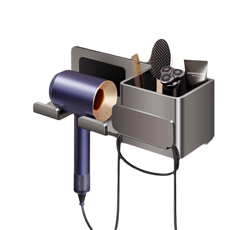 Hair dryer storage rack no-drill bathroom storage winding hair dryer holder hair dryer bracket bathroom rack