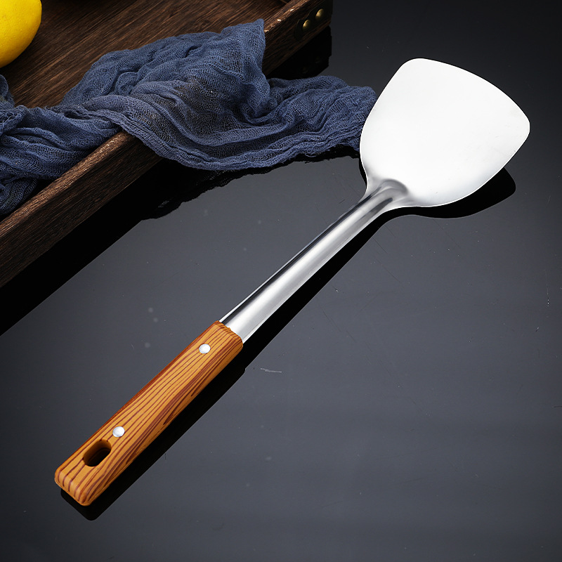 Stainless steel spatula spoon kitchen utensil set complete household cooking spoon spatula slotted spoon hotel supplies
