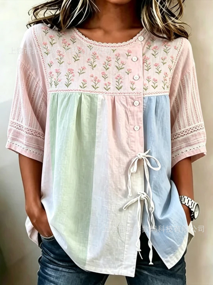 Women's Long Sleeve Shirt Printed Top Long Sleeve Women's Shirt Women's Long Sleeve Shirt Tie Shirt