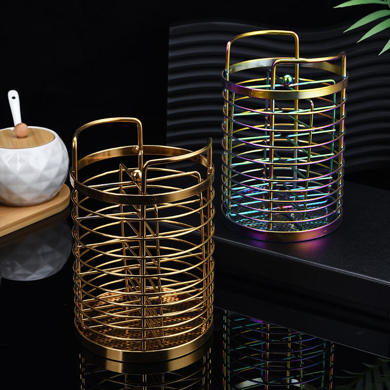Stainless Steel Chopstick Basket Drain Basket Mesh Basket Kitchen Storage Utensil Rack Home Disinfection Cabinet Chopstick Box