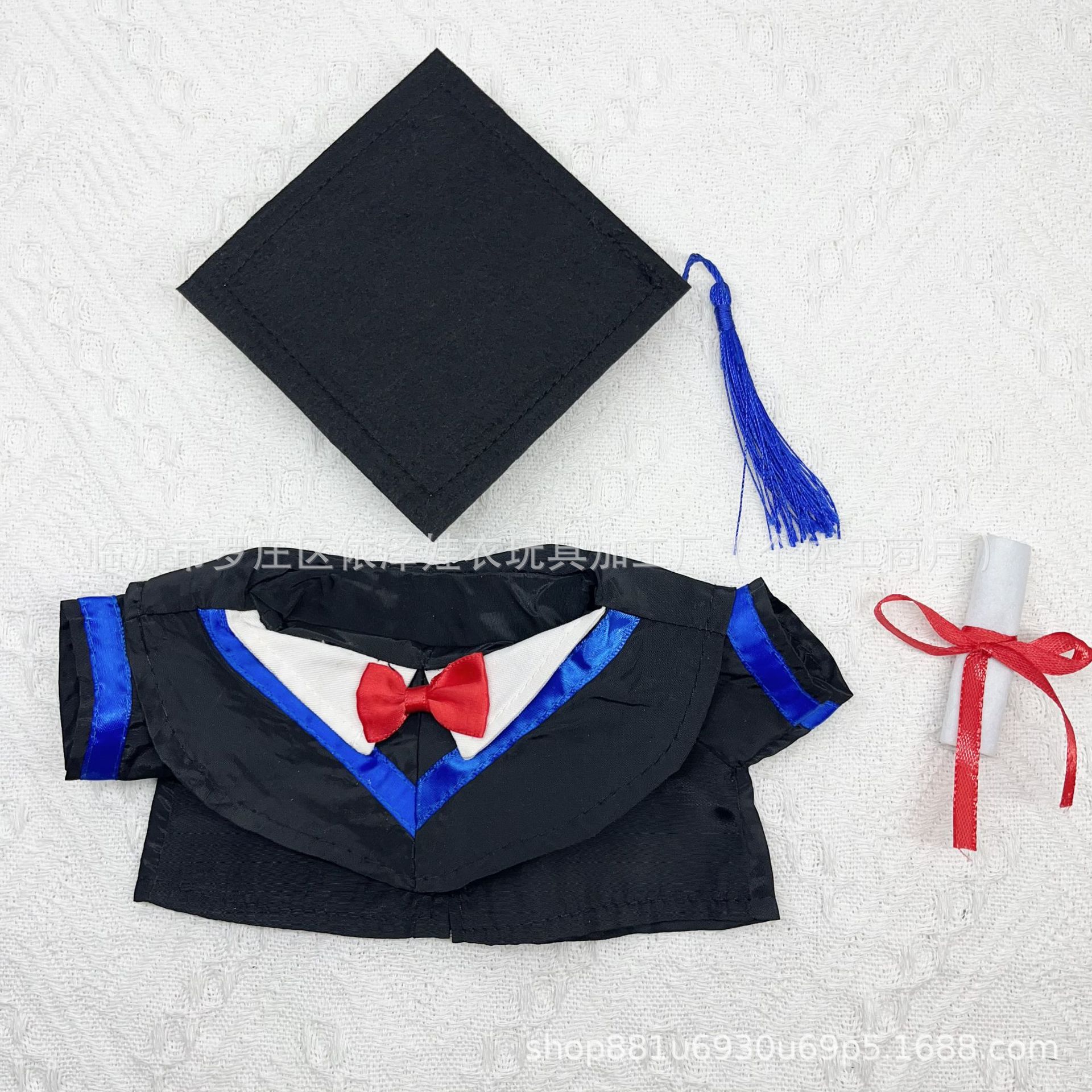 Doll Clothes Master's Gown Doctoral Cap Certificate Set Doctor Bear Replacement Bachelor's Gown Costume Plush Toy