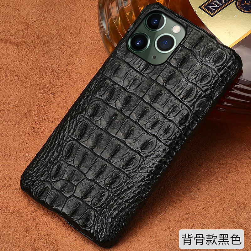 Applicable Apple 16 phone case crocodile leather iPhone 17 Pro Max genuine leather 15 Plus leather case XS Max protection