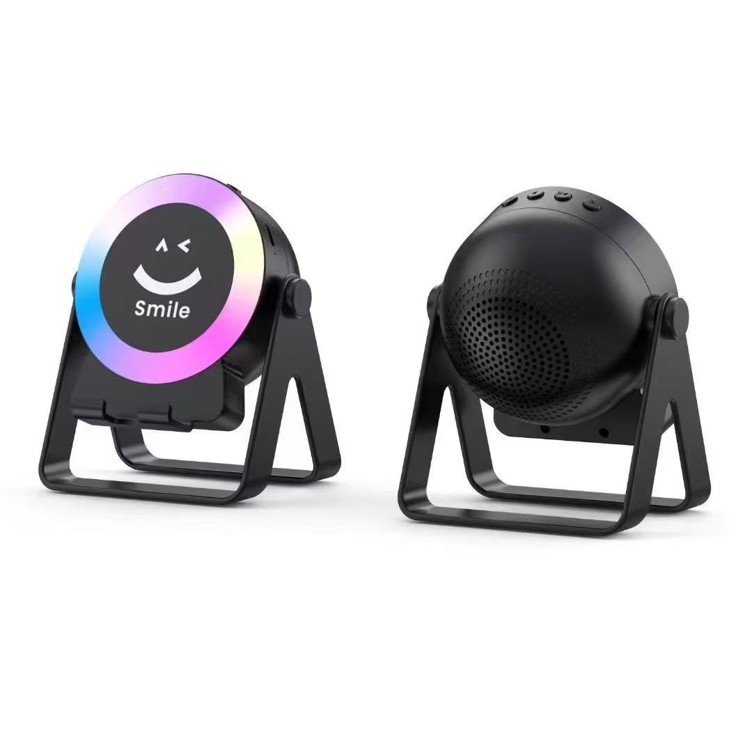 2025 New Colorful Light Induction Bluetooth Speaker Desktop Phone Stand Mini Speaker Subwoofer Mini Bluetooth Speaker