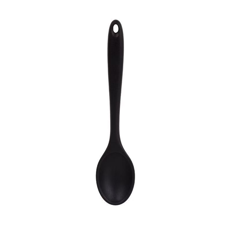 Food-grade integrated silicone dining spoon, high-temperature resistant soup spoon, slotted spoon, home non-stick pan silicone spoon