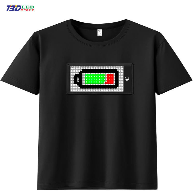 LED Light-Up Clothing for Bar Performances, 100% Cotton LED T-Shirts, Customizable LED Displays for Cell Phones, High-Brightness Displays
