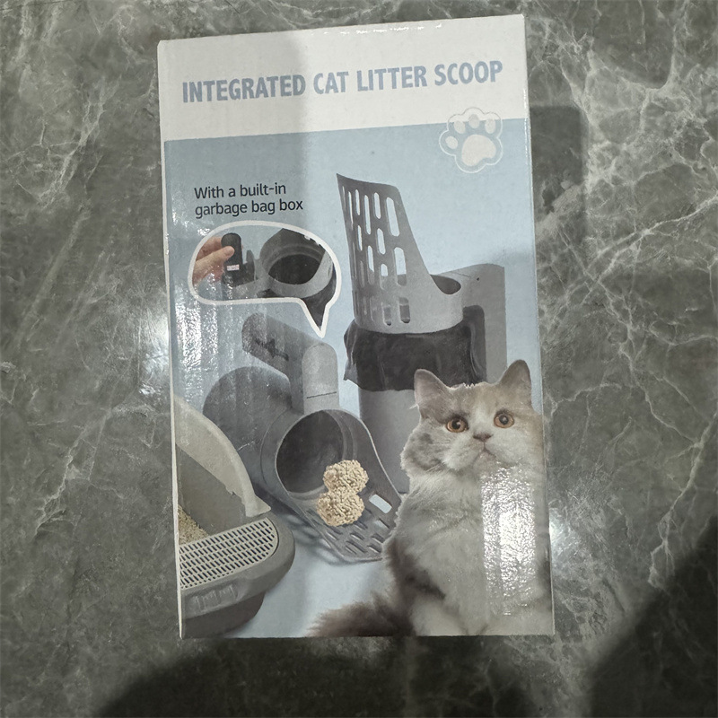 Filtering Cat Litter Scoop Cat Waste Cleaning Trash Can Scoop Storage Box Cat Dog Poop Scooper Feces Cat