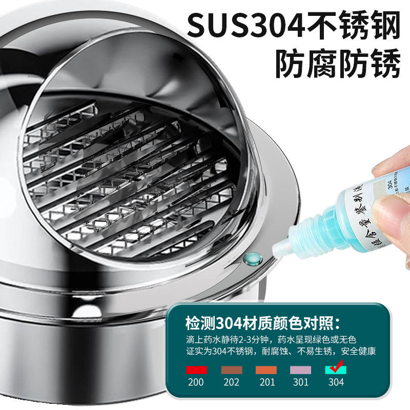 304 stainless steel hood exhaust hood rain cap ventilation outdoor air outlet ventilation range hood engineering PVC