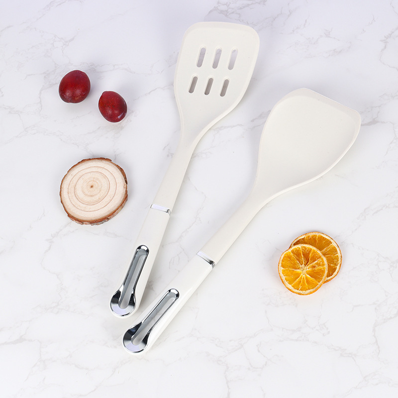 Silicone kitchen utensil set storage rack silicone spatula soup spoon slotted spoon claw scoop slotted spatula spoon set high temperature resistant cooking