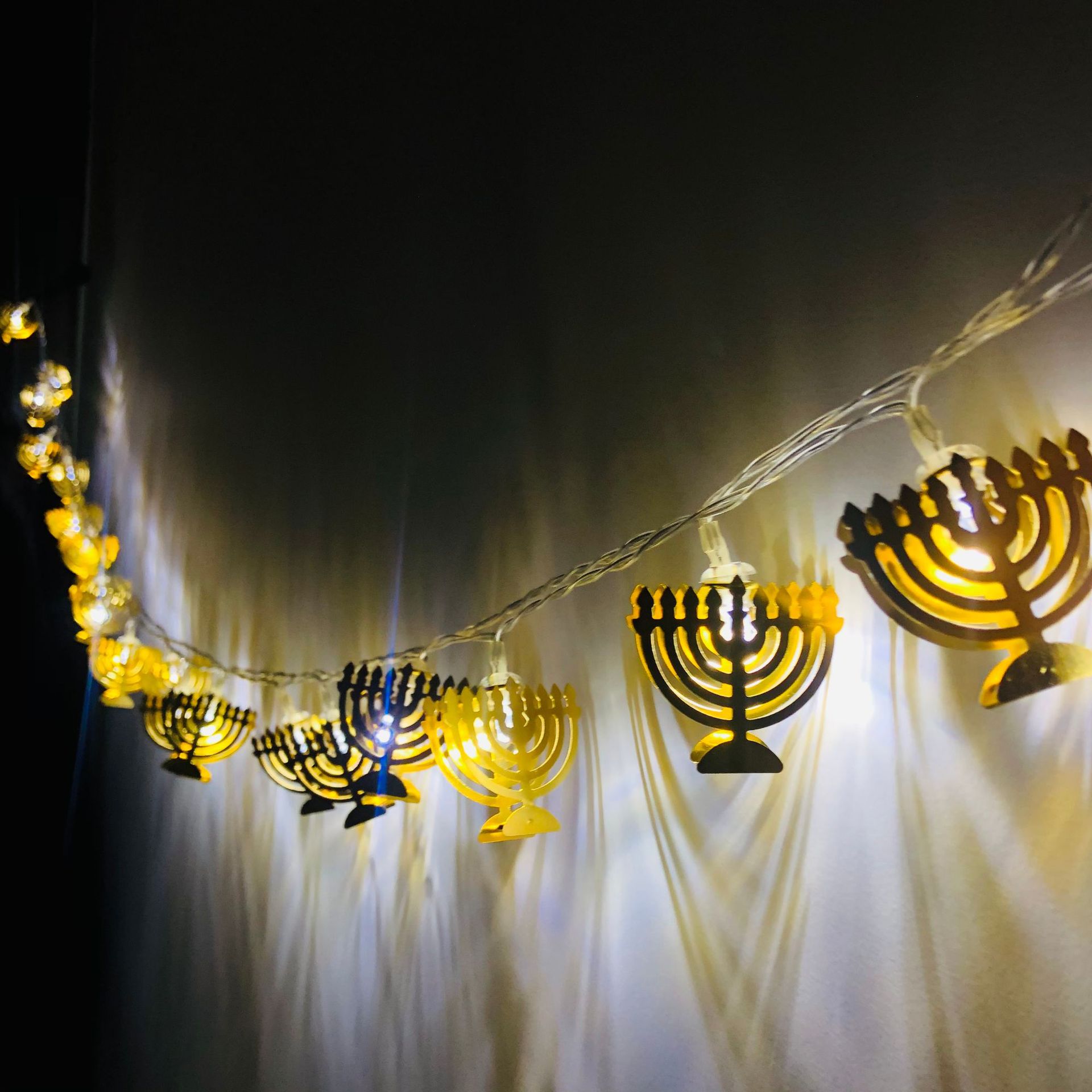 LED Hanukkah Light String, Menorah Star of David Light String, Hexagram Star of David Light String, Christmas