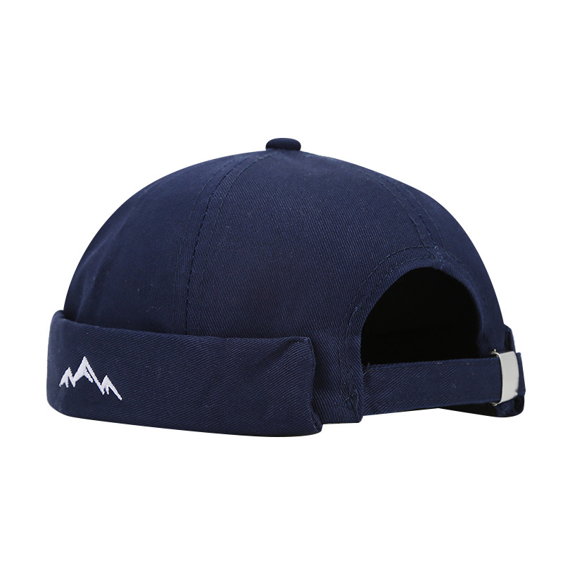 New Mountain Peak Embroidery Landlord Cap for Men, Round Top Hip-Hop Street Dance Cap, Women's Street Skull Cap