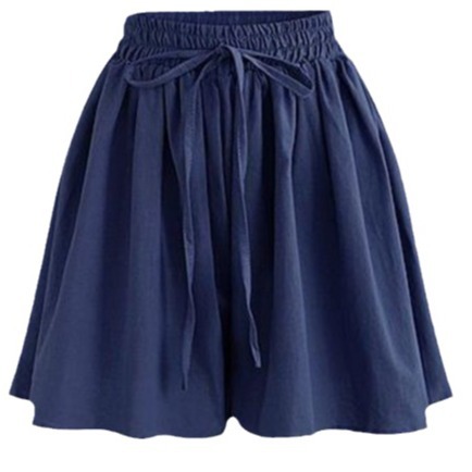 Plus size wide-leg shorts women summer new chiffon skirt pants single layer elastic waist loose casual pants