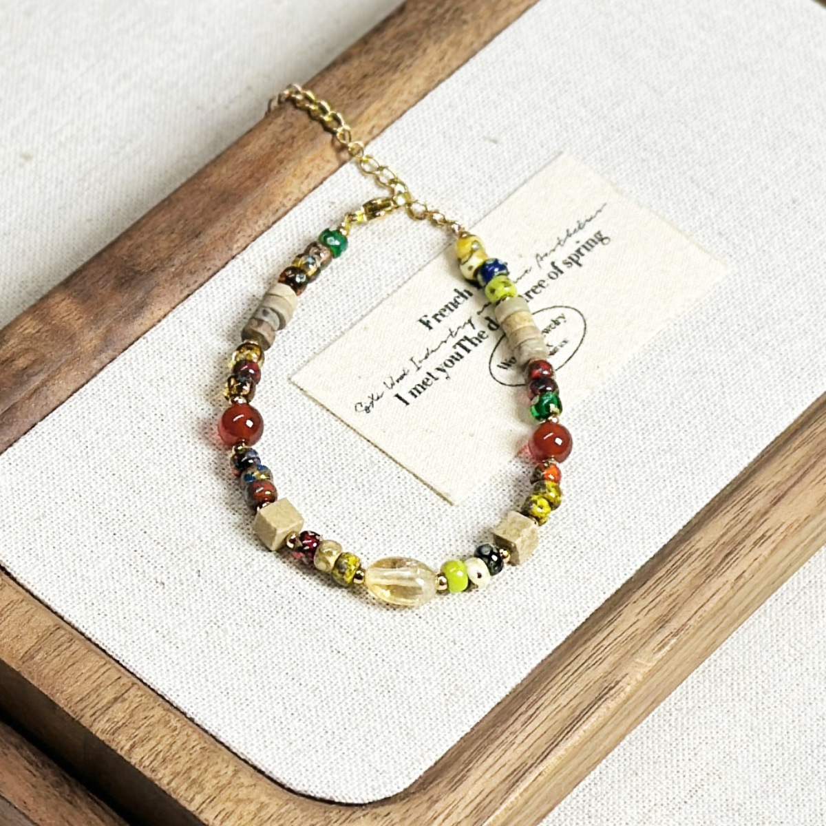 Dunhuang Style Red Agate Beaded Bracelet New Chinese Style Bracelet Women