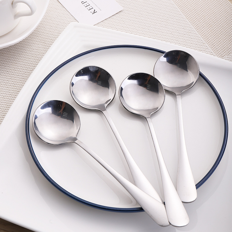 410 stainless steel round spoon, dessert fruit spoon, household rice spoon, soup spoon