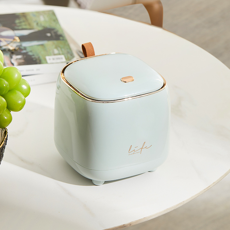 Wind Desktop Press Trash Can Living Room Bedroom Office Desk Storage Double Layer Small Wastebasket