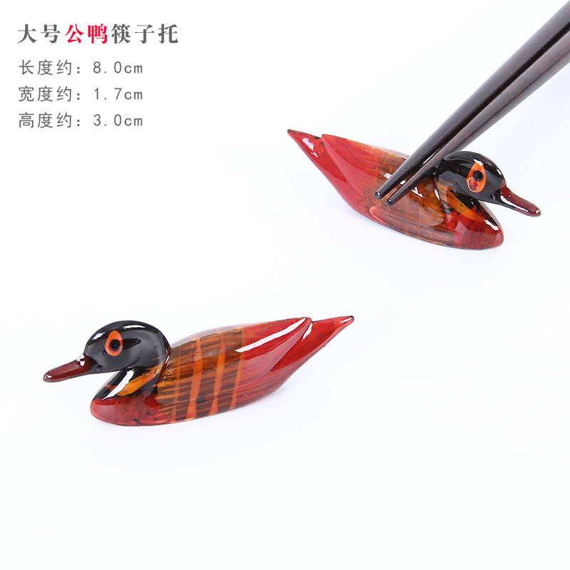 Chopstick rest, Japanese-style wooden mandarin duck chopstick rest, restaurant hotel small duck, cute duck chopstick rest, tableware shelf
