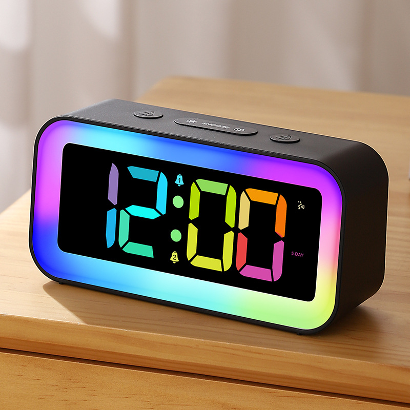 Desktop Clock LED Multifunctional Alarm Clock Bedside Silent Electronic Clock Indoor Night Light Clock Table Clock