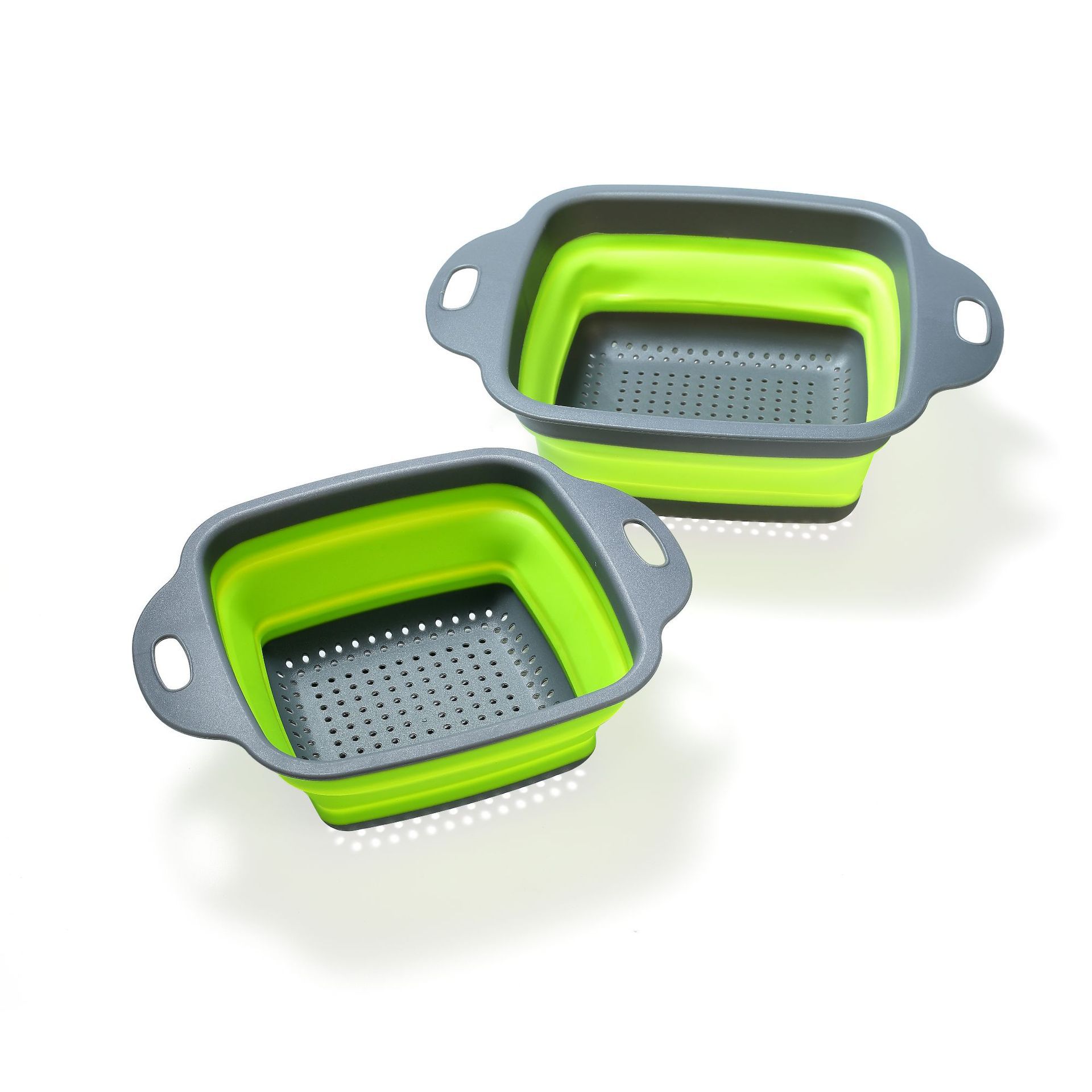 Silicone Foldable Colander Basket Round Folding Drain Basket Kitchen Tool Easy to Store Set Household Basket