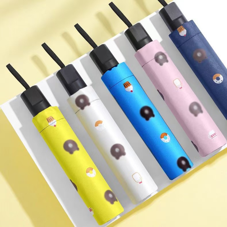 Custom Bear Manual Umbrella Cartoon Cute Pet Black Glue Folding Umbrella Sun and Rain Umbrella Corporate Group Purchase Free Design Service