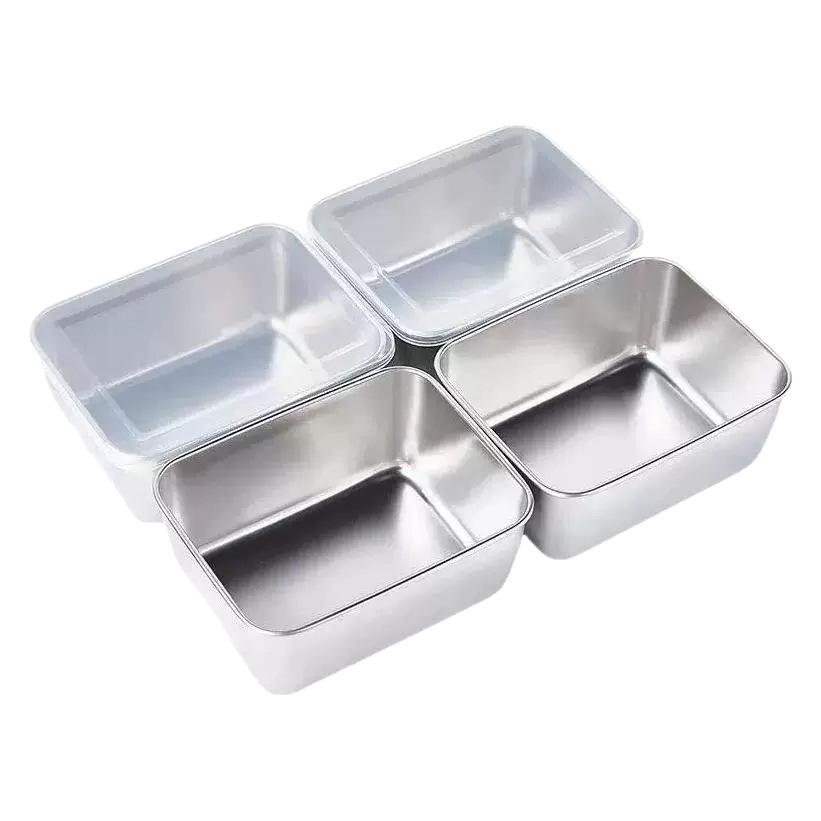 304 stainless steel fresh-keeping box with lid lunch box bento box refrigerator storage box fruit dessert box meal prep box